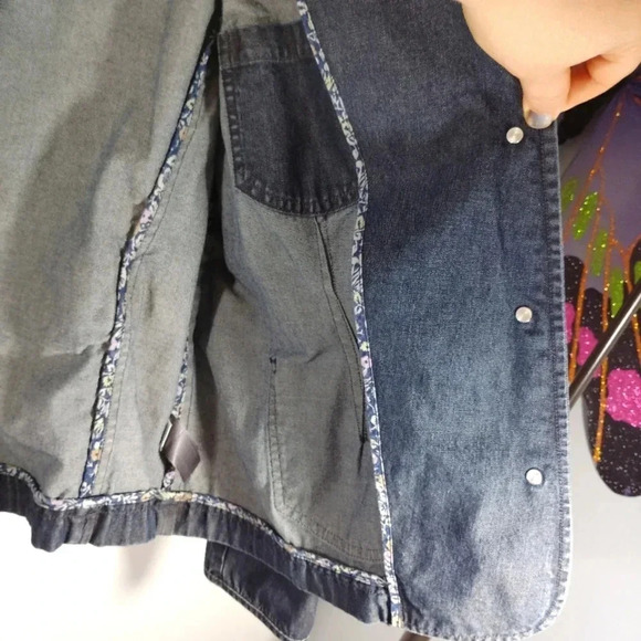 Liz Claiborne Denim Jean Jacket 100% Cotton Blue XL - Picture 10 of 15